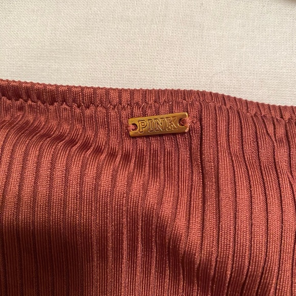 Victoria Secret PINK Push-up Ribbed Maroon Bikini Top & Hipster Cheeky Bottoms - Picture 9 of 10